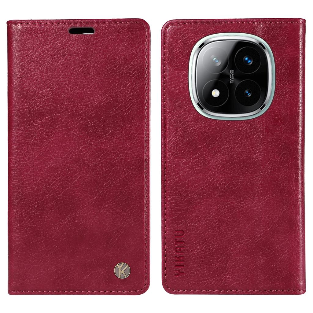 YIKATU YK-006 For Xiaomi Redmi Note 14 Pro+ 5G/Note 14 Pro 5G/Poco X7 5G Wallet Case Litchi Grain Leather Phone Cover