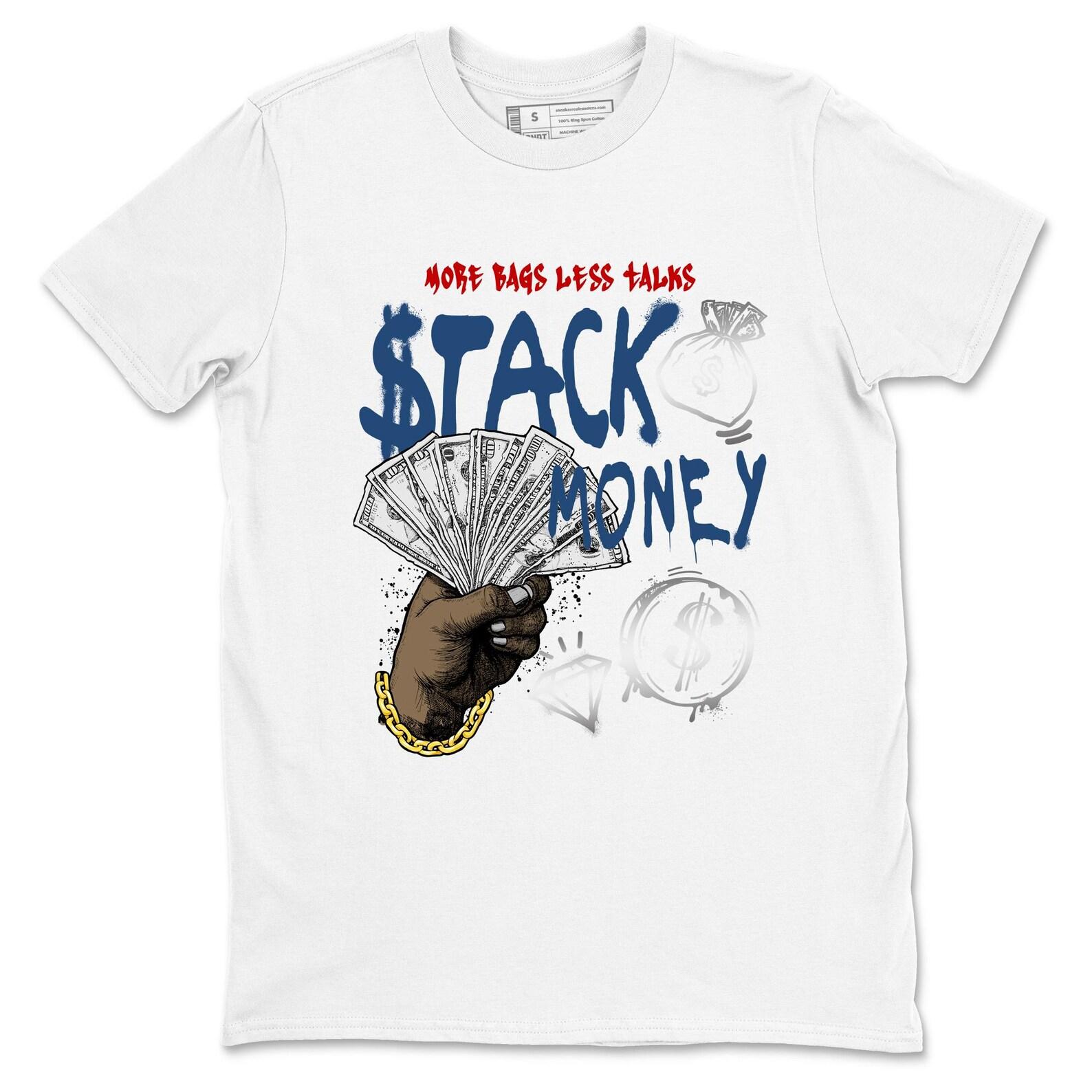 Stack Money Graphic Tee. Streetwear Graphic T-Shirt. Matching 12s French Blue S