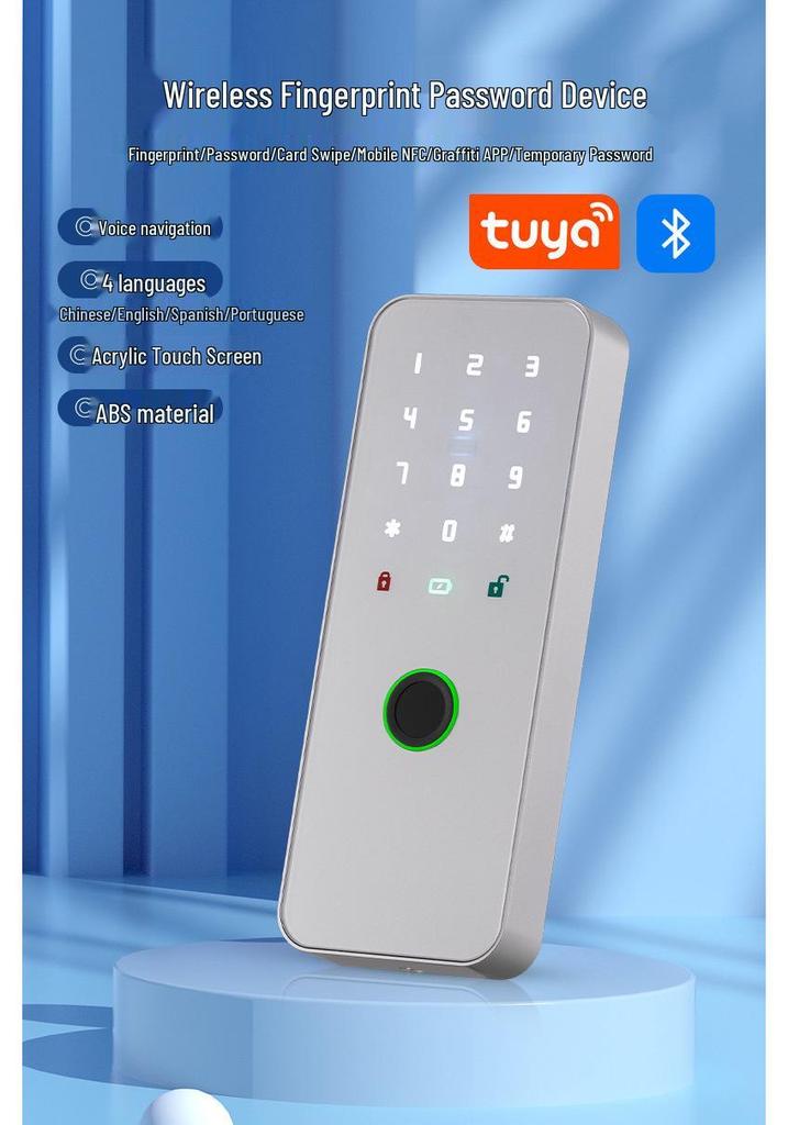 Wireless Remote-Control Smart Lock with Invisible Design and Electric Bull Head Lock for No-Drill Installation
