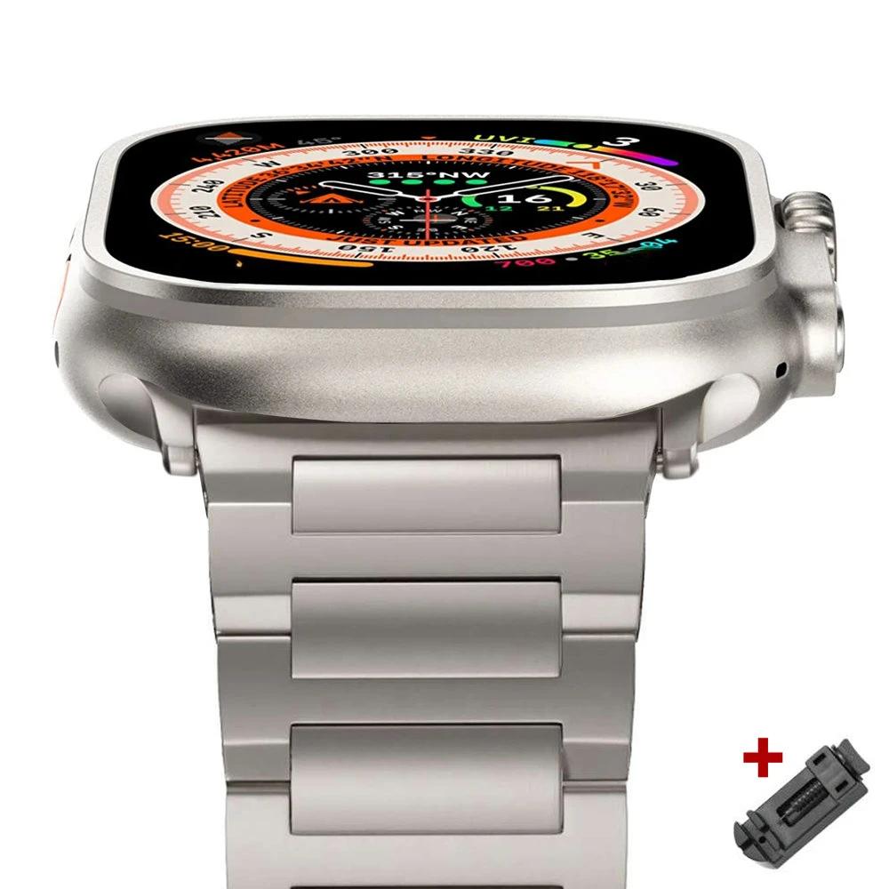 Ultra Titanium Bracelet for Apple Watch 49mm 46mm 45mm 44mm Luxury Metal Strap for IWatch Series 10 9 8 7 6 5 SE 42mm 41mm Band