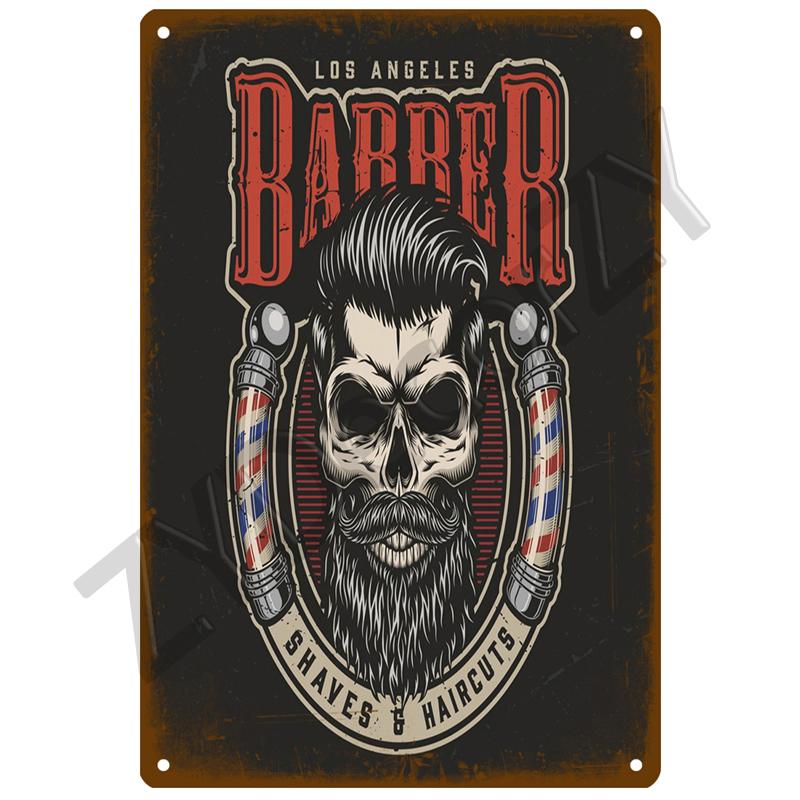Barber Shop Plåtskylt Affisch Vintage Väggaffischer Metallskylt Dekorativ Väggtallrik Köksplakett Metall Vintage Inredning Tillbehör