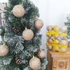 24/6x Glitter Christmas Balls Hanging Laser Powder Foam Ball Home Party New Year Xmas Sparkling Decor Bauble with Glass Beads