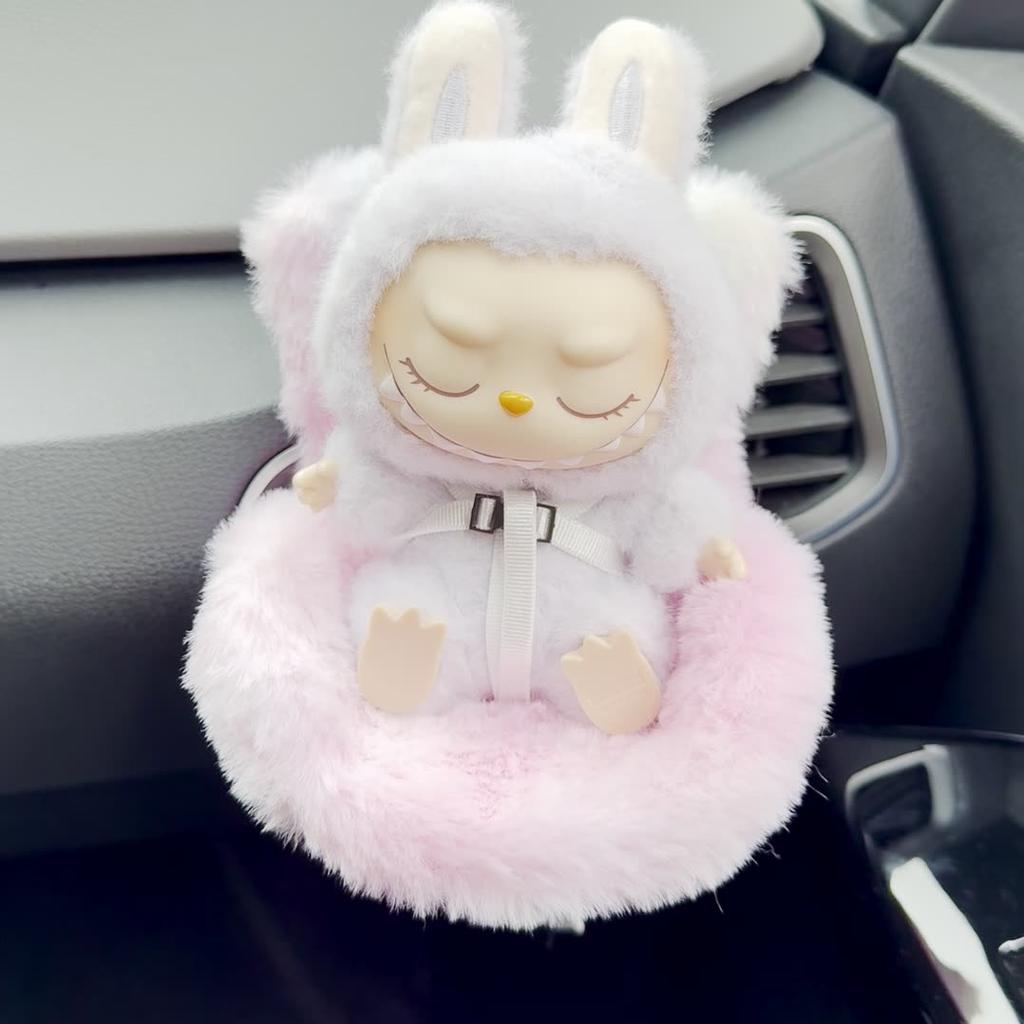 Ventilation Plush Safety Seat Car Air Outlet Decoration Doll Car Interior Decoration for 17cm Labubu Doll