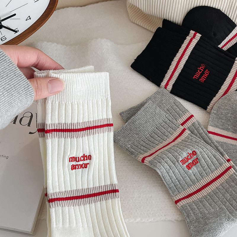 Cartoon Embroidery Cute Socks Women Casual Harajuku Streetwear Funny Dog Socks Japanese  Girls Lolita Kawaii Socks Sox