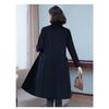 Elegant Pure Color Double Faced Wool Coat Women Slim Fit Mid Long High Quality Autumn Winter Trench Coat