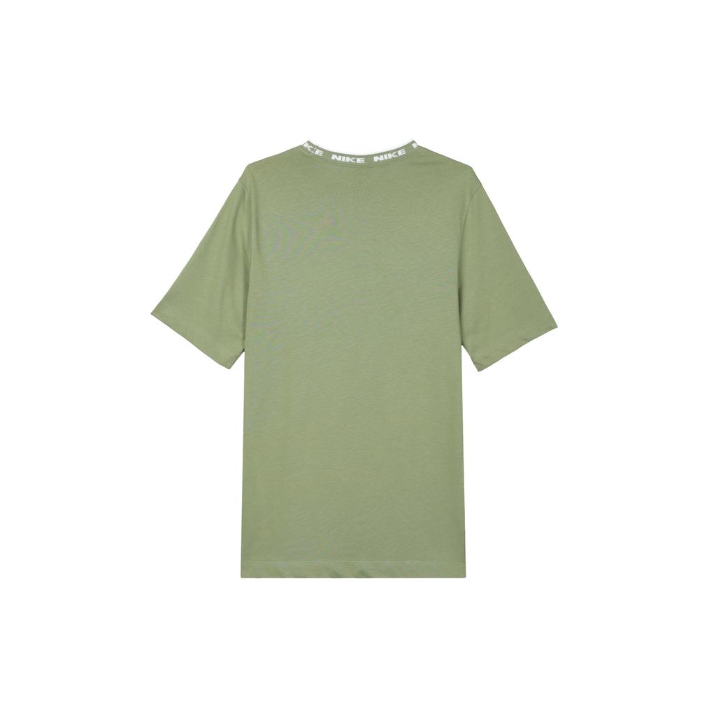 Nike T Shirts Men's Oil Green Crew Neck Moderate Straight Fit FB7310-386