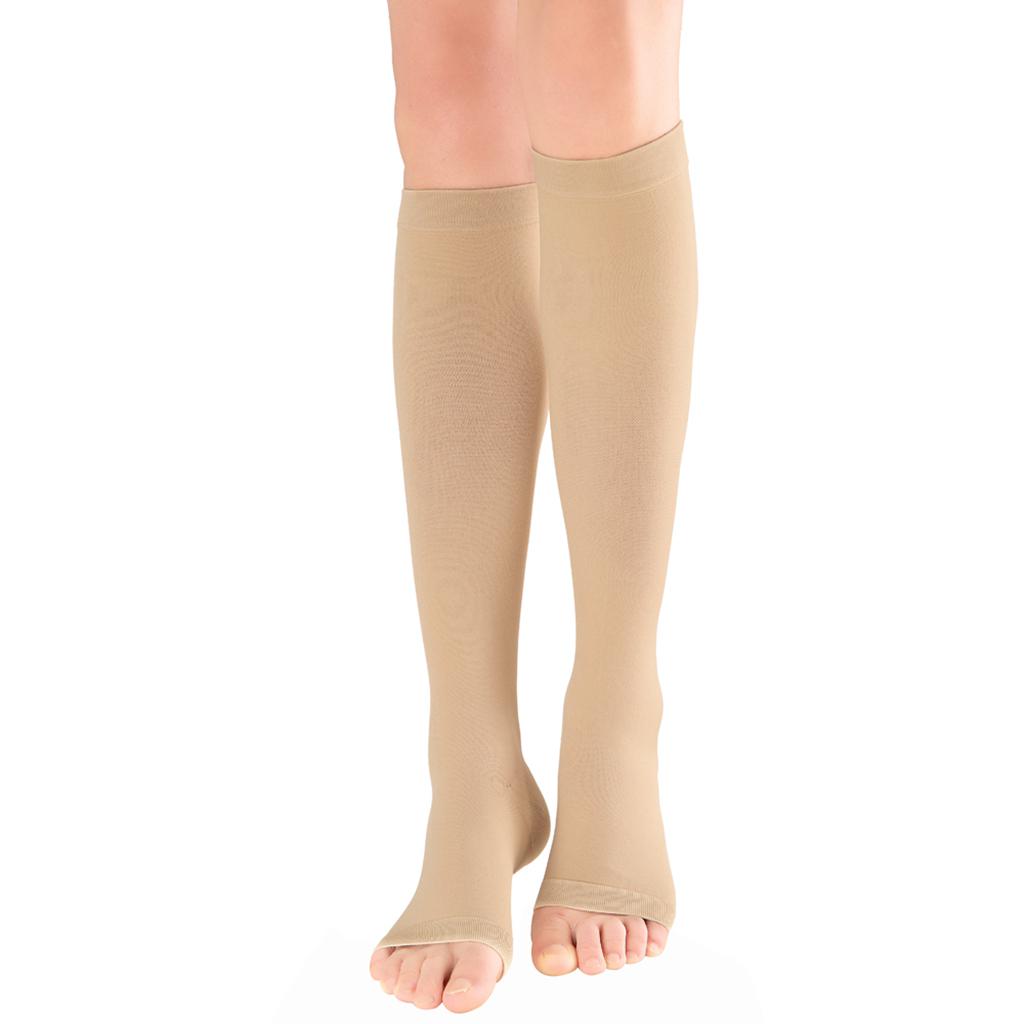 1 Pair Women Compression Sleeve Calf Knee Stocking Socks Open