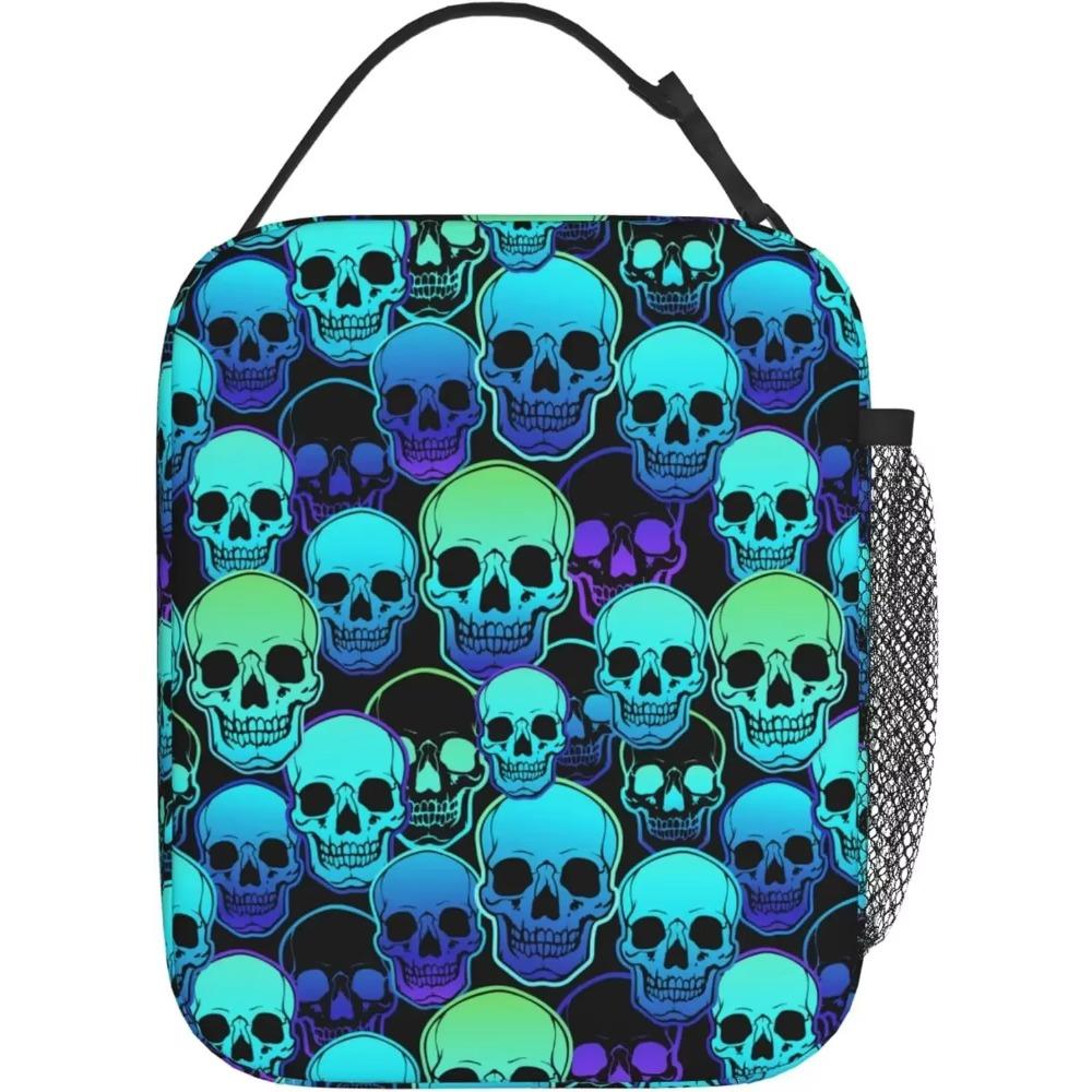 Men Women Eyes Black Cat Goth Mushroom Lunch Bag Snacks Organizer for Work Office Outdoor Picnic Meal Leakproof Halloween