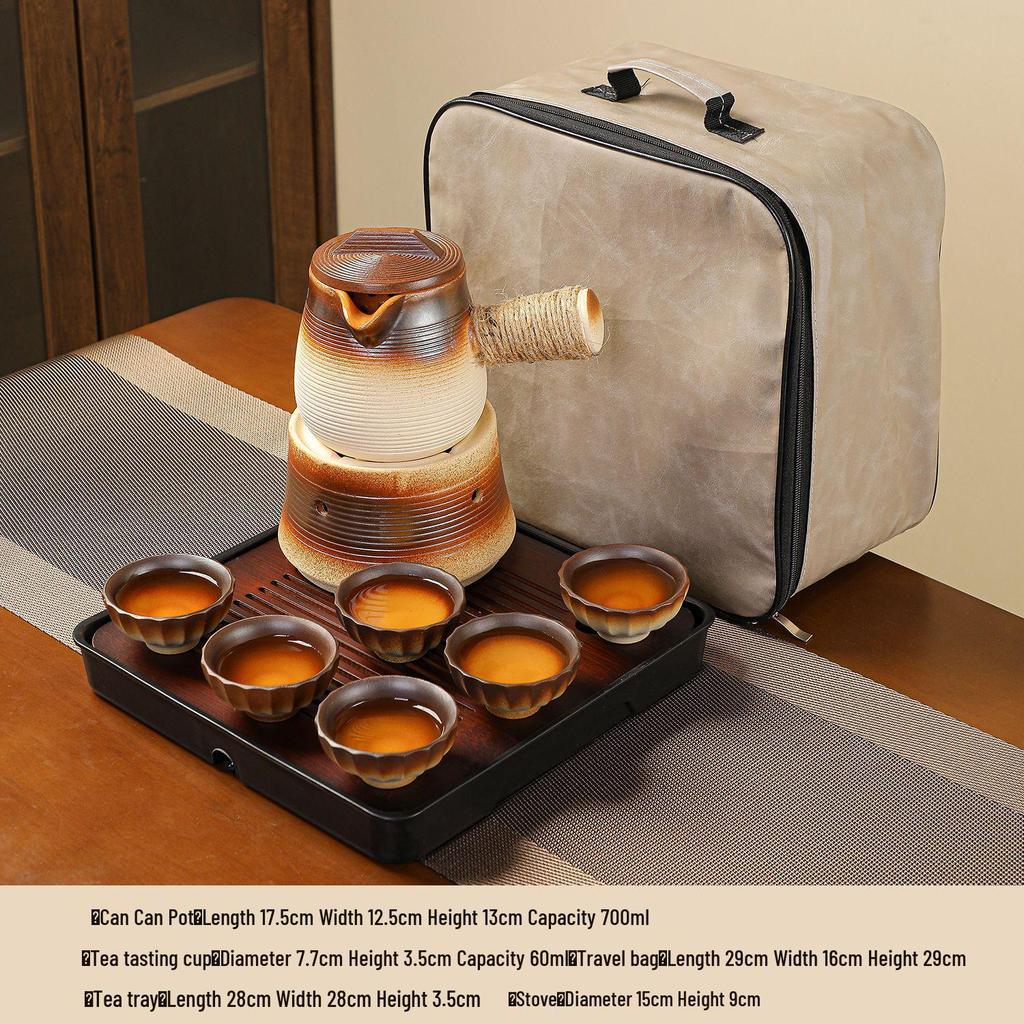 Fire-friendly Ceramic Tea Pot Set: Heat-resistant, perfect for roasting tea, boiling milk, and open flame cooking.