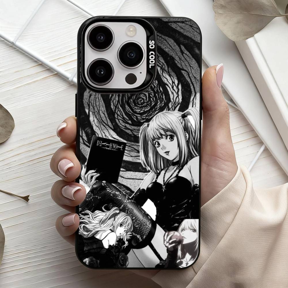 Funda para teléfono M-Misa D-Death N-Note para iPhone 17, 16, 15, 14, 13, 12, 11 Plus, Pro Max, color plata caramelo, interior chapado.