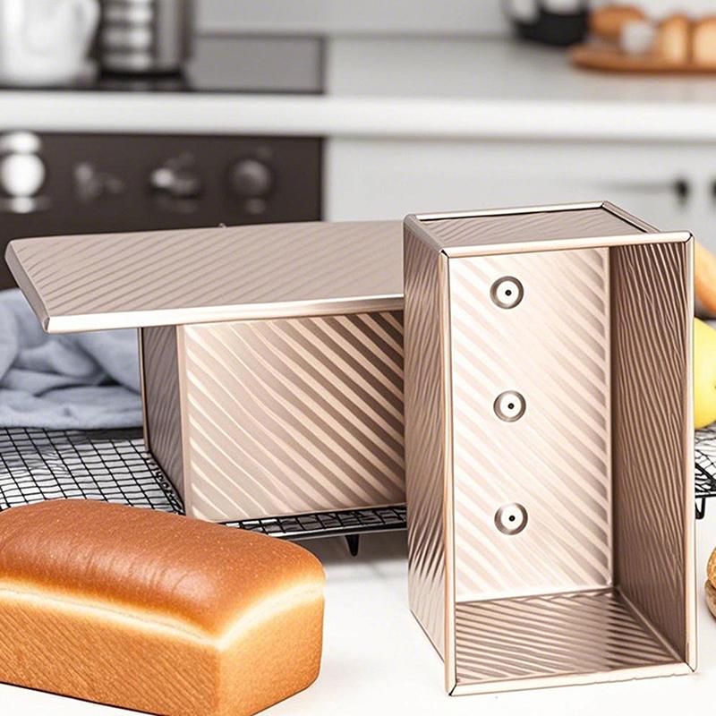 1 ks Obdélníková forma na bochník s víkem Forma na pečení do trouby Dort Nepřilnavá Vlnitá Forma na toast z aluminizované oceli Nástroj na pečení chleba