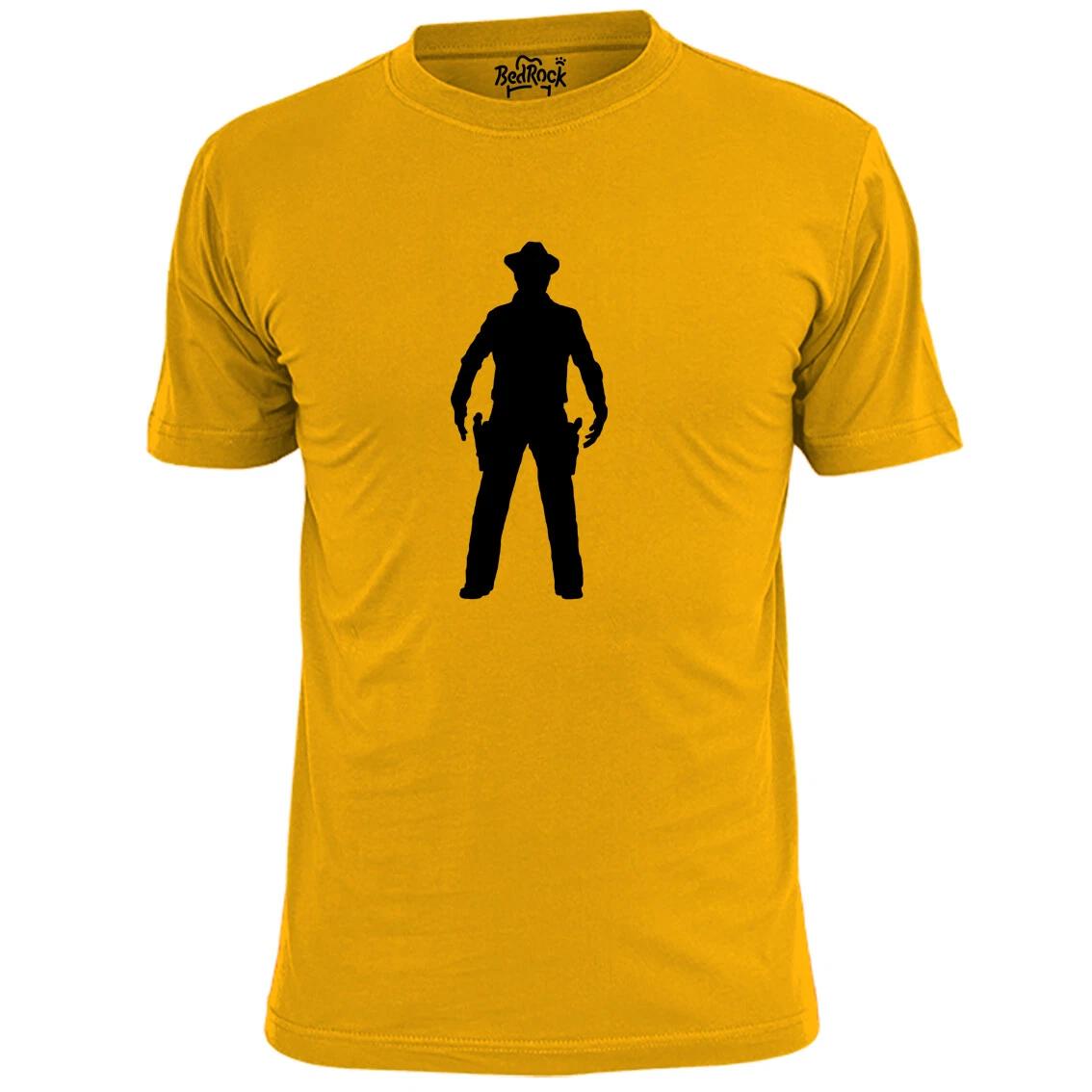 Mens Cowboy Stencil T shirt Westerns Wild West 3XL