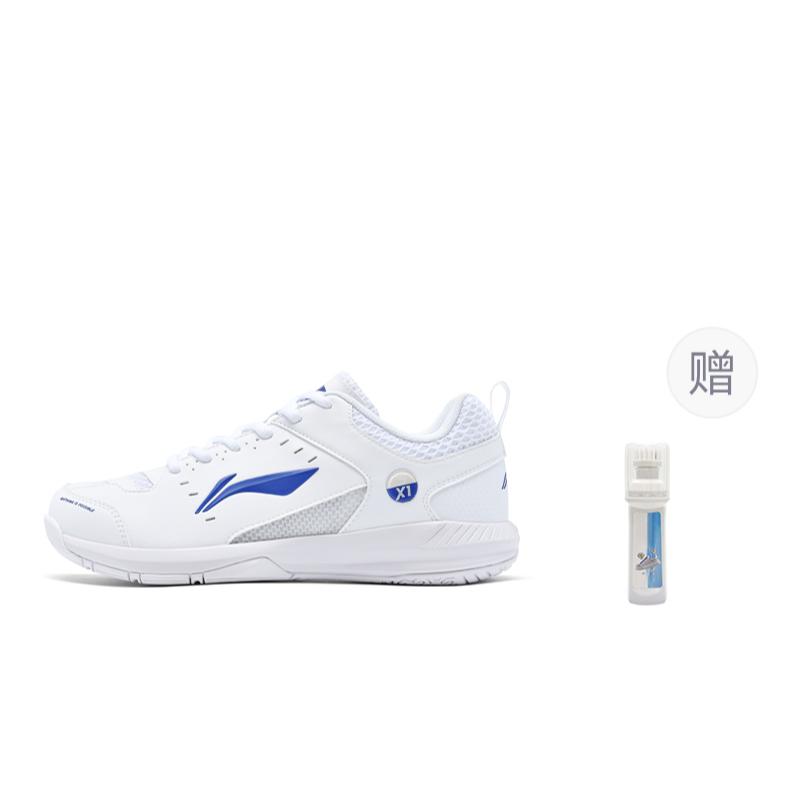 Li Ning Rocket Shoe 2.0 Slip Resistant, Abrasion Resistant, Lightweight Low top Badminton Shoes Unisex White Blue AYTU049-6
