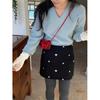 IELGY Niche Design Girl Bow Red Small Square Bag, Korean Versatile Messenger Bag