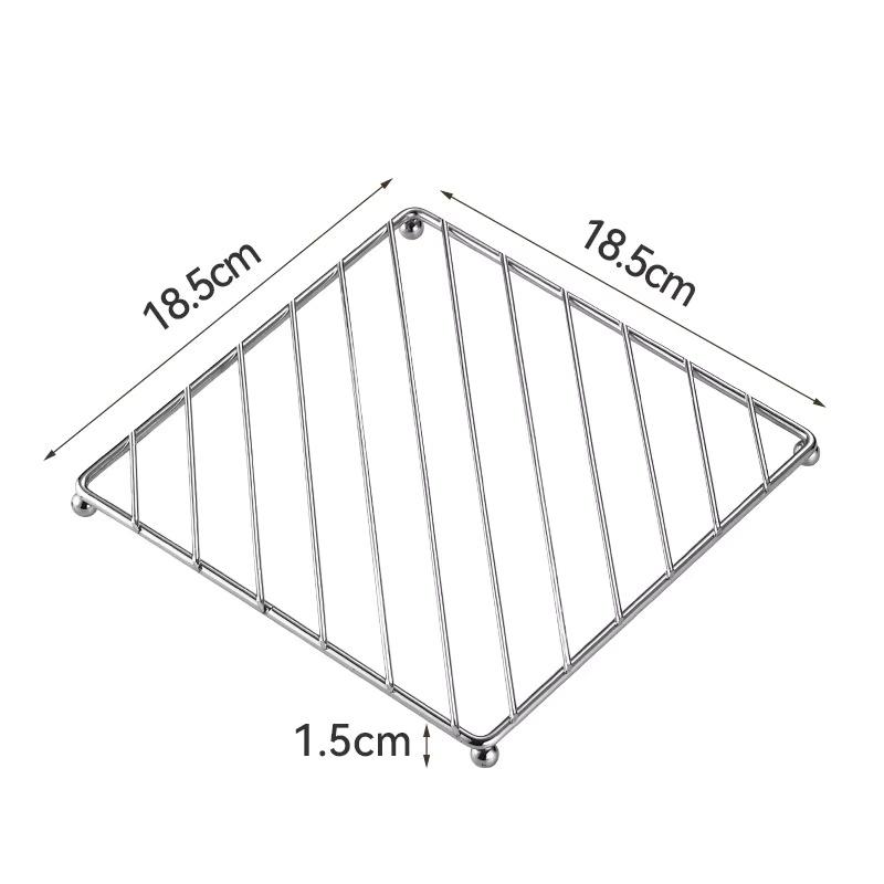 Stainless Steel Thick Wire Mesh Square Hot Pot Mat Insulation Mat Dining Table Anti Slip Anti Scalding Pot Mat Kitchen Gadgets