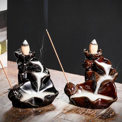 Nuovo mini porta incenso in stile cinese, bruciatore in ceramica con ruscello di montagna