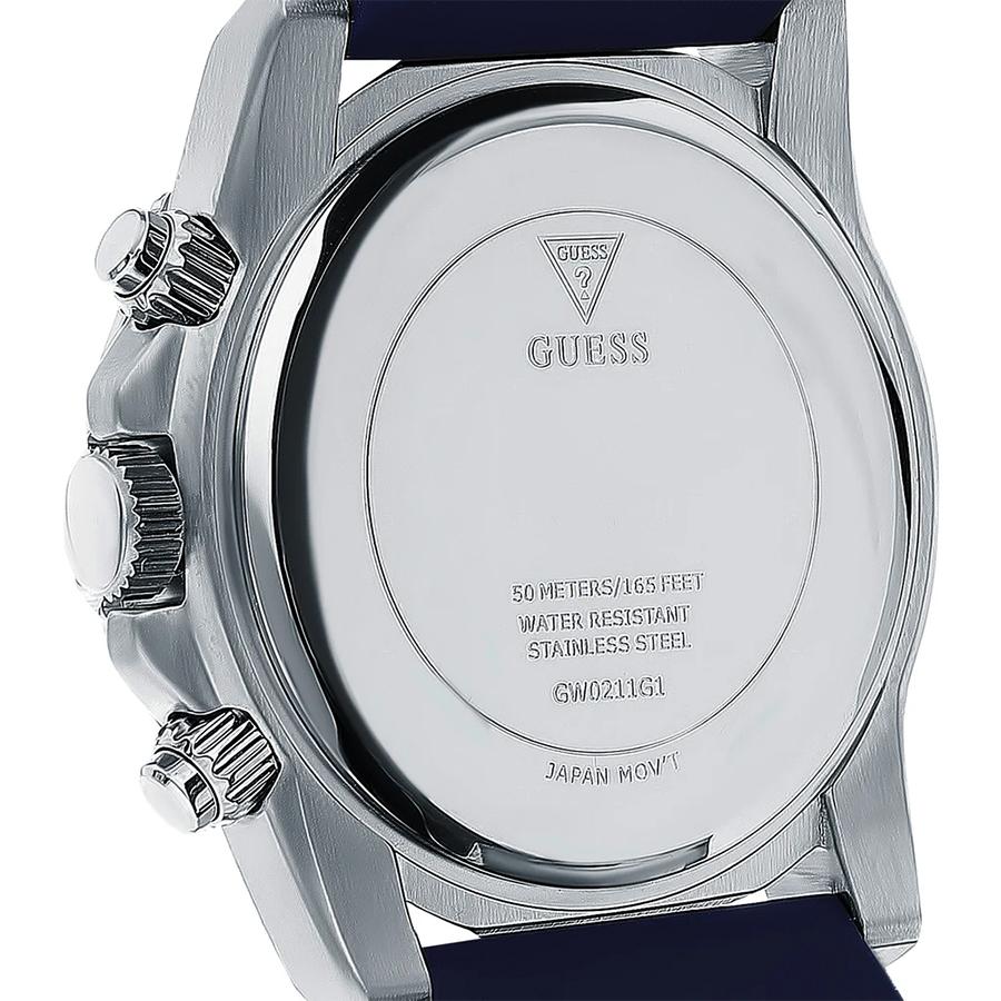 Guess Men's GW0211G1 Silver Stainless Steel Quartz Casual, Silver, Quartz Movement GW0211G1