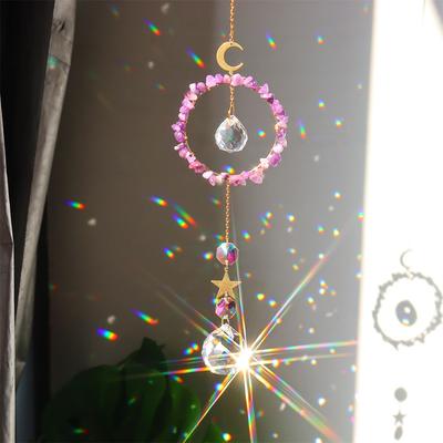 Rainbow Crystal Angel Chakra Sun Catchers Car Charm Pendant Wall Window Door Wind Chimes Hanging Ornaments Room Home Decor