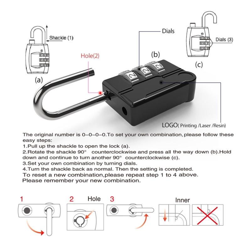 Weatherproof Padlocks 4 Digit Password Lock for Storage Unit Gym Locker Toolbox