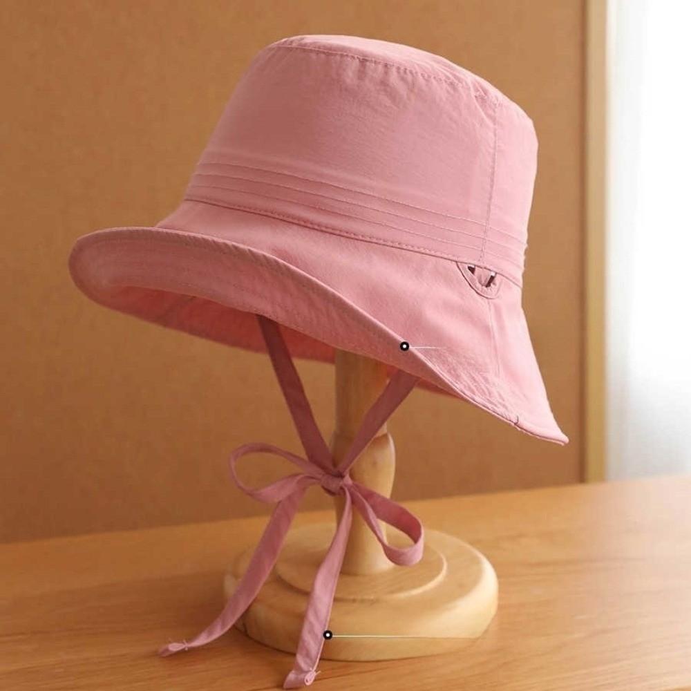 Thin Sunscreen Bucket Hat Solid Color Wide Brim Sun Hat Simple Fisherman Hat  Outdoor