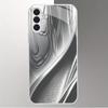 Custodia per telefono in vetro placcato argento con texture curva adatta per Samsung Galaxy S26 S25 S24 S23 S22 S21 S20 FE/Ultra/Plus antiurto