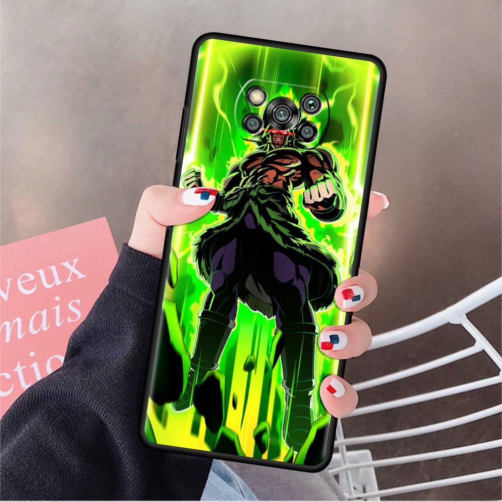 Phone Case For Xiaomi Mi Poco X3 NFC X4 M4 M3 Pro F1 F4 F3 GT C40 11T 11 Lite 5G Fundas Black Cover Saiyan Brolis Anime