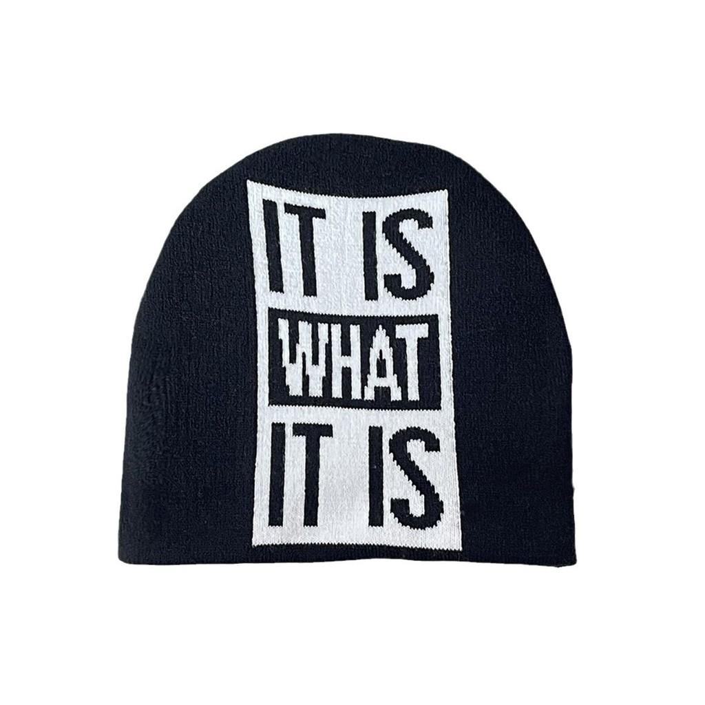 Knitted Hat For Winter With Warmth And Letter Design For Casual Outdoor Wear