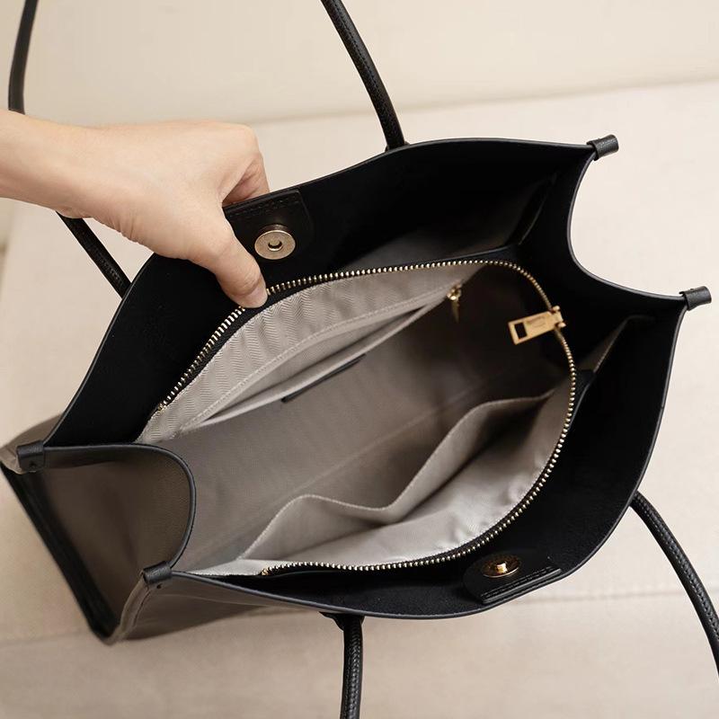 Genuine Leather Women's Bag Niche Soft Leather Tote Bag 2025 New Versatile High-end Large Capacity Cowhide Shoulder Bag Large Bag