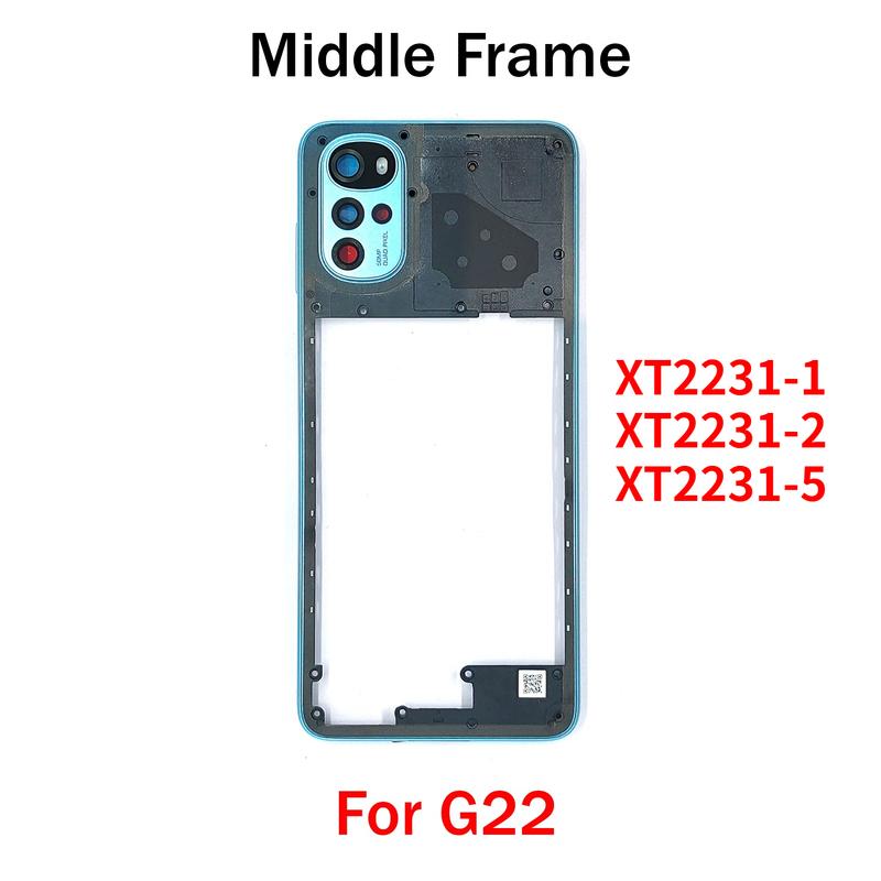 For Motorola Moto G22 Middle Frame Housing Bezel With Side Button
