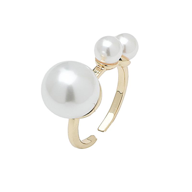 Japanese Luxury Open Pearl Knuckle Ring for Women - Trendy, Simple Decorative Ring
