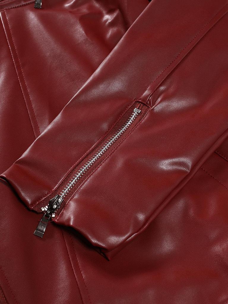 Herren Modische Leder Motorradjacke - Frühling/Herbst Stil mit Horizontalem Reißverschluss, Attraktives Design, Jugend Übergröße Oberbekleidung