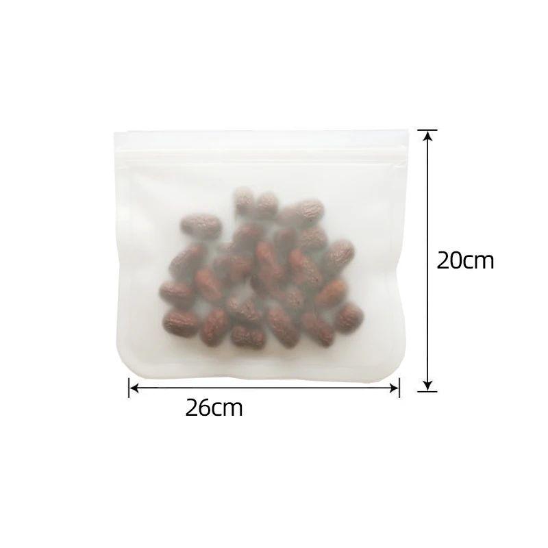 Recipientes de armazenamento de alimentos de silicone sacos de armazenamento de alimentos reutilizáveis sacos de almoço levante-se zip fechado saco copo alimentos frescos recipientes à prova de vazamento