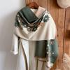 Luxury Winter Cashmere Scarf Women Design Warm Pashmina Blanket Poncho Scarves Female Flower Shawl Thick Foulard Bufanda