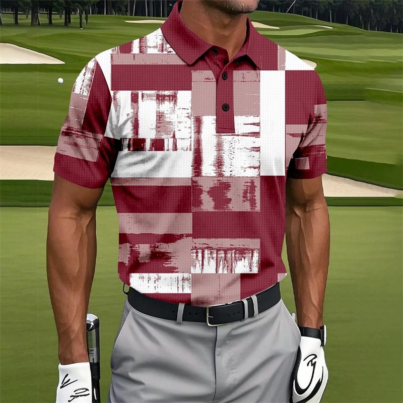 

Fashion Geometric Pattern Golf Men s Polo Shirt 4XL