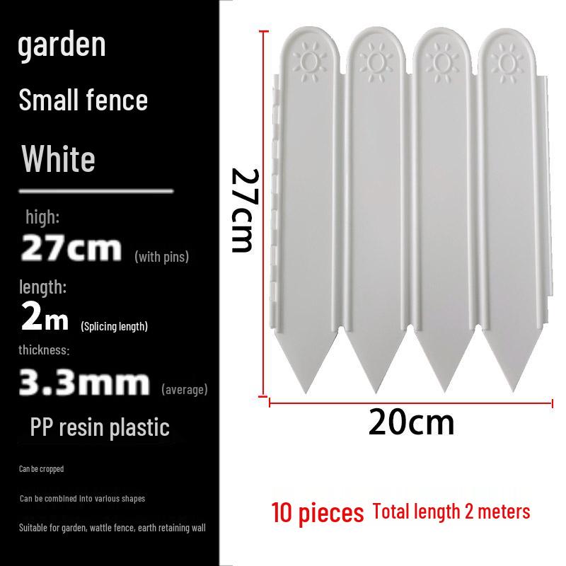 Plastic Garden and Flower Bed Edging Fence: Small Railing for Vegetable Gardens and Lawns