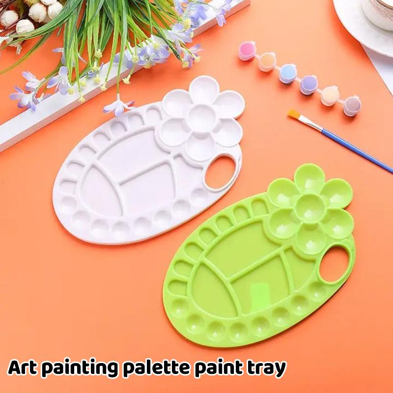 Clover Shaped Multi Compartment Paint Palette Portable Art Painting Tray Pigment Mixing Plate Artist Drawing DIY Craft Supplies