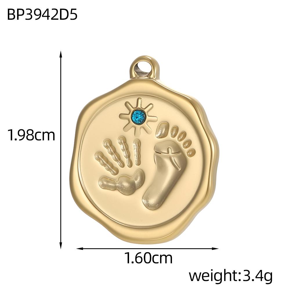 

CARLIDANA Bohemian DIY Stainless Steel Pendant Heart Star Natural Stone Oil Dripping Zircon for Fashion Pendants Round Charms