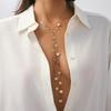 Perlen-Crinkle-Schichtkettenhalskette für Damen, Vergoldete stapelbare lange Kette, Zierlicher Schmuck als Geschenk
