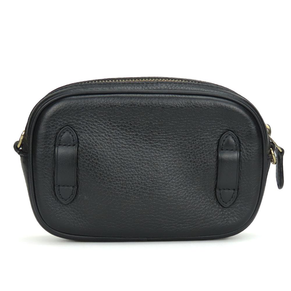 Used COACH Shoulder Bag F73952 leather black Diagonally hung