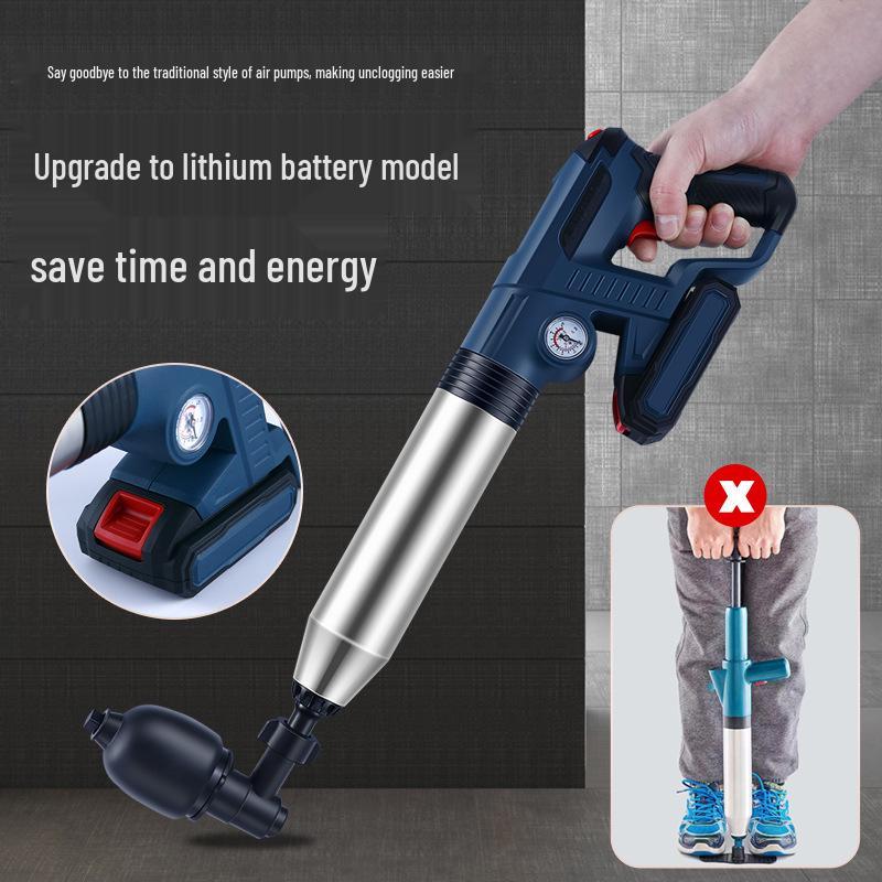 Stainless Steel High-Pressure Lithium Battery Toilet Unclogger