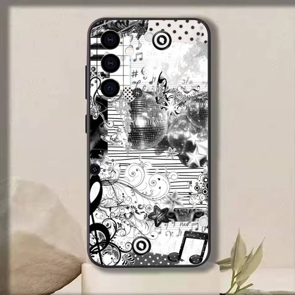 Ins Nischen Design Süßes Klavier Telefonhülle Schwarzes Silikon Weich Für Samsung Galaxy A73,A72,A71,A70,A53,A52,A51