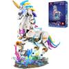 JMBricklayer Unicorn Building Blocks Set for Adults with Lights Art Creator Unicorn Animal Display Unicorn Model Building Magical Rainbow Unicorn