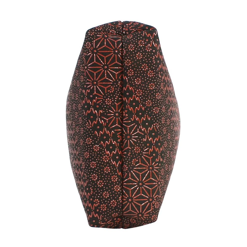 Drawstring Black Background X Red Custom Pattern [Indenya] Inden, Cut-out Bag, Bag, Gusseted, Deerskin, Lacquer, 3005-21-107