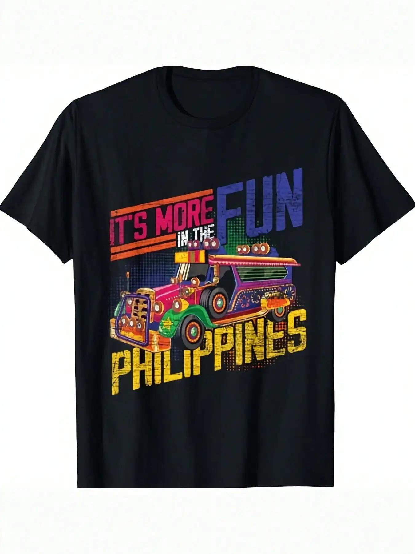 PhilippinesInspired Graphic TShirt 100 Cotton Casual Crew Neck With Slight Stretch Regular Fit Short Sleeve S