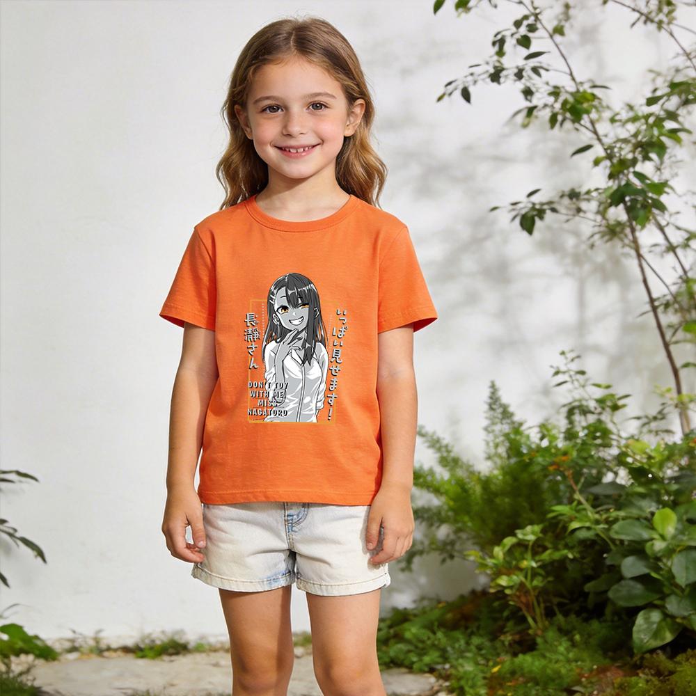 Dont Toy with Me Miss Nagatoro Anime Print T Shirt for Kids Boys Girls Casual Cotton Tee Top Summer Children Clothes