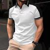 Summer Mens Short‑Sleeve Polo Shirt Classic Color Block Collared Tee Casual Office Daily Wear Tops for Me