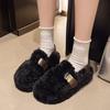 One-pedal Wool Shoes for Women's Spring and Autumn 2025 New Popular Lamb Wool Comfortable and Versatile Soft-soled Velvet Thermal Cotton Shoes