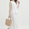 [Shop  ] Women S VAcAtion Look A Line SleeveleSS Long Skirt Setup nAru wSet 2125   SorA