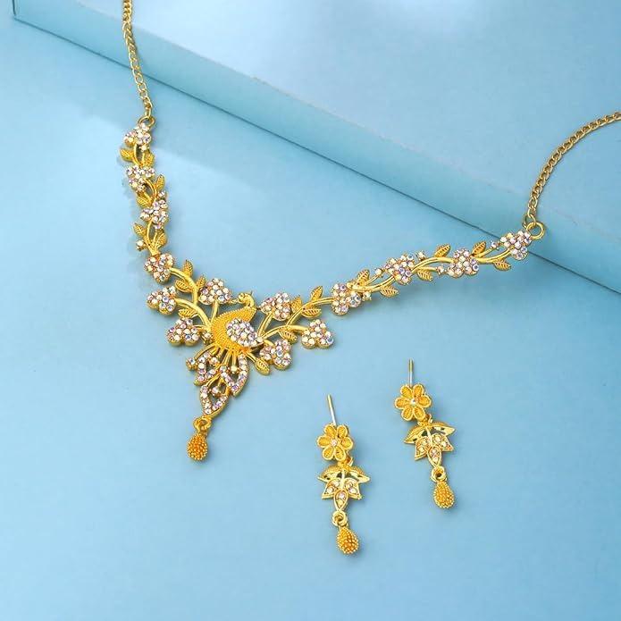 Jewellery Set for Women and Girls Crystal Bridal Jewellery Set for Wedding | Bridal Jewellery Set