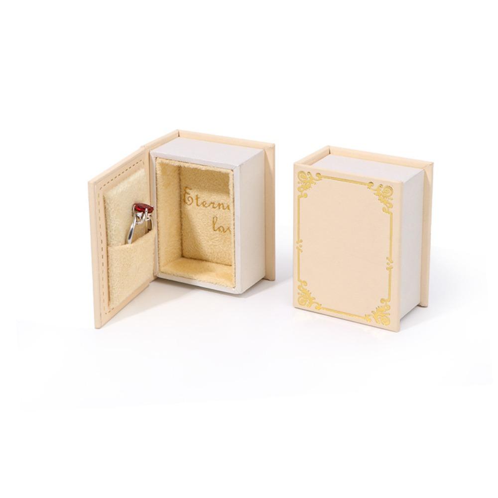 Flip Lid Ring Box Retro Jewelry Gift Storage Box New Ring Holder